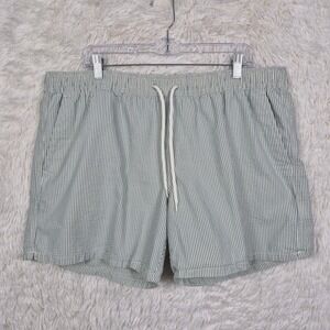 J.Crew Mens Seersucker‎ Striped Swim Trunks Blue White XL Travel Resort Beach